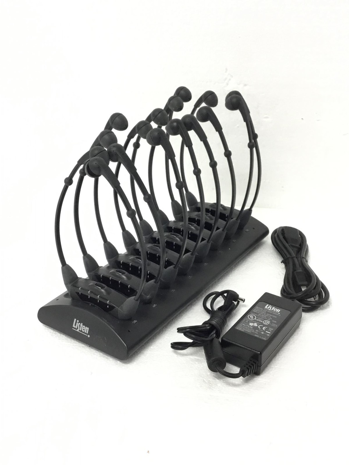 Lot of 8 Listen LR-42 Receiver w/ LA-350-8 Charger & Batteries Working QTY AV