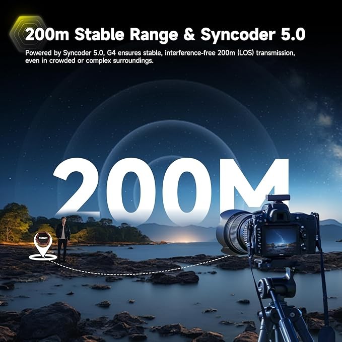 SYNCO G4 2.4G Wireless Lavalier Microphone System 200m Transmission Recording