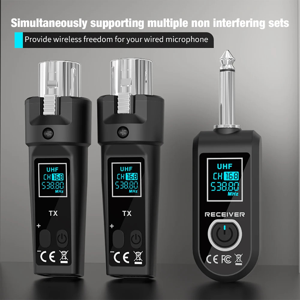 Sistema micrófono inalámbrico 2.4G adaptador transmisor receptor XLR