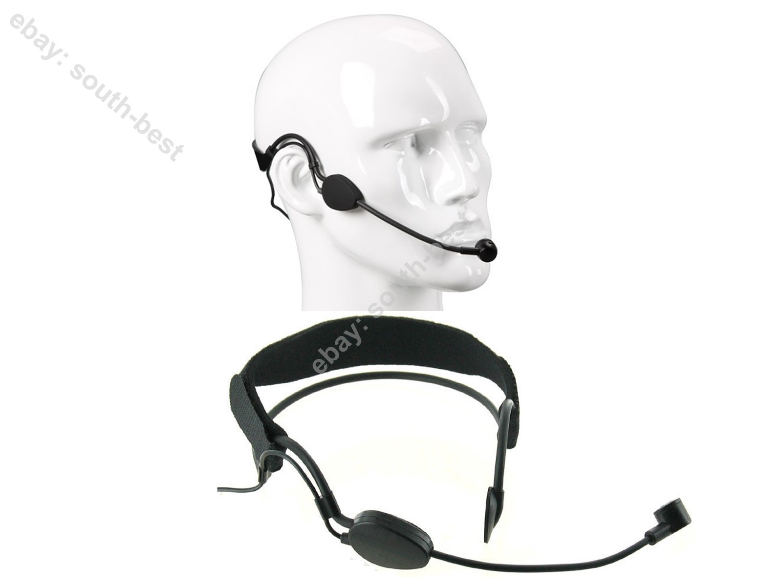 Black ME3 Big Dynamic Microphone Headset For Shure Wireless 4Pin Mini TA4F Mics