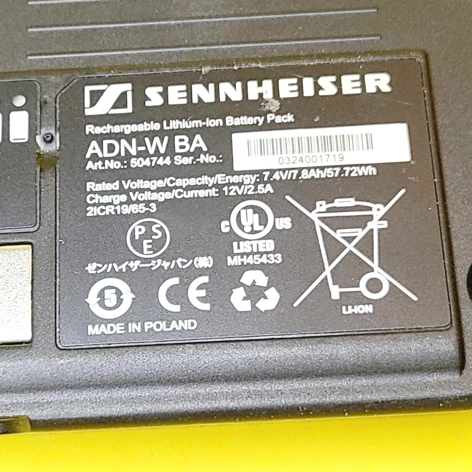 SENNHEISER ADN-W BA RECHARGEABLE LITHIUM-ION BATTERY PACK FOR ADN-W D1 12V/2.5A