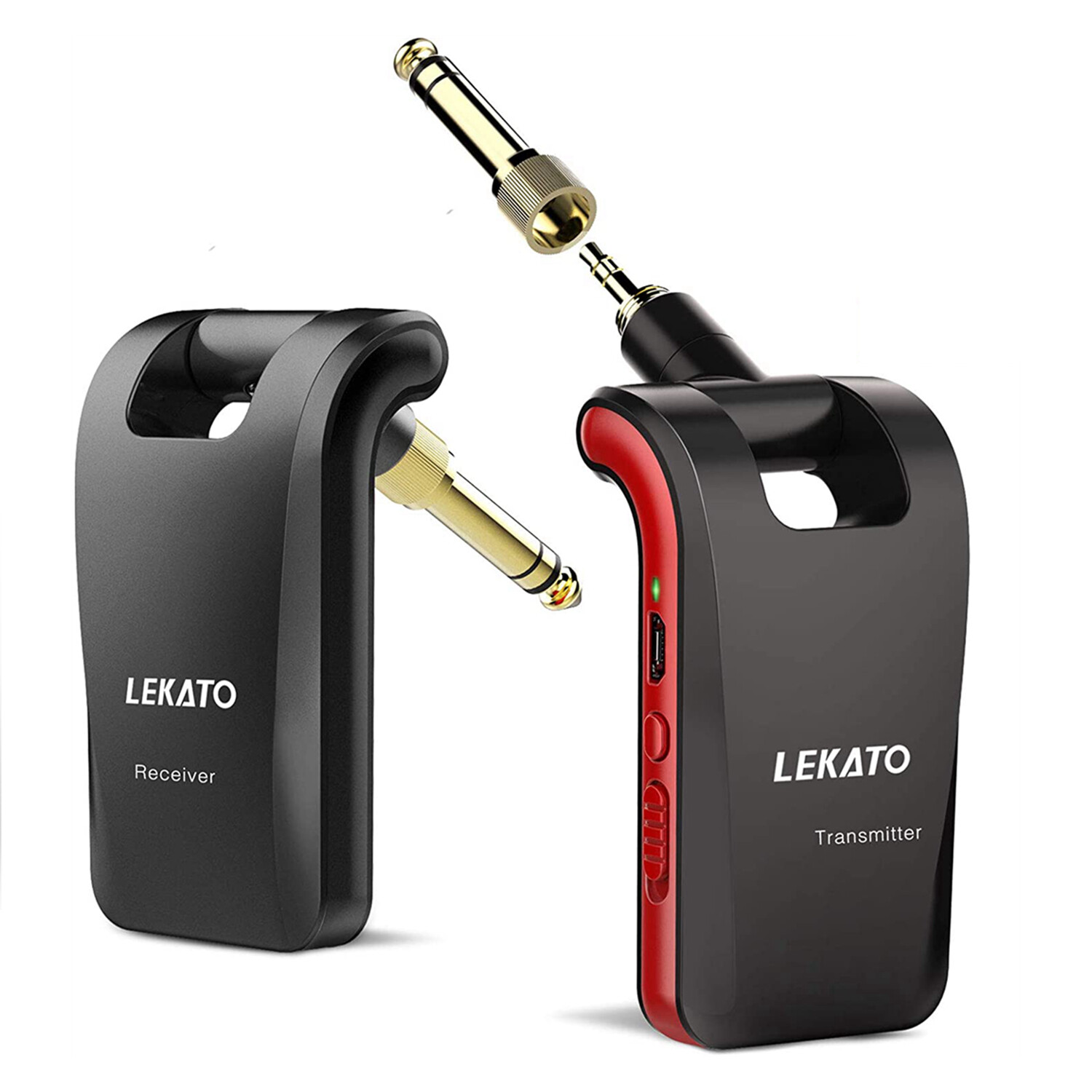 LEKATO 2.4GHz Wireless Guitar System 6 Channels Wireless Transmitter Receiver