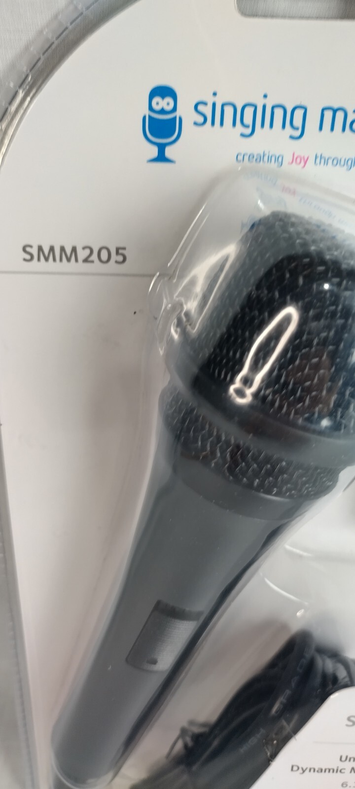 Singing Machine SMM-205 Unidirectional Dynamic Karaoke Microphone Plug In