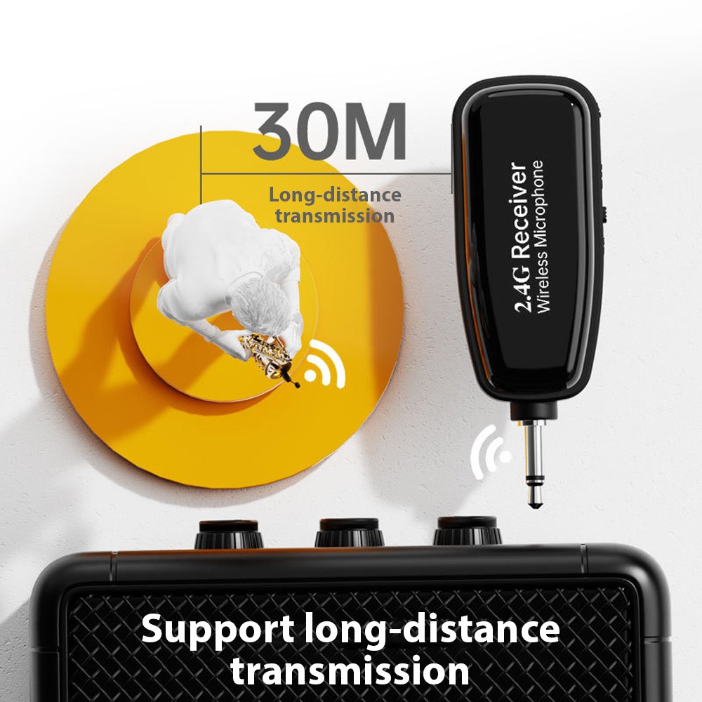 2.4G Wireless Saxophone Microphone + Receiver DSP Noise Reduction G18SKS-T