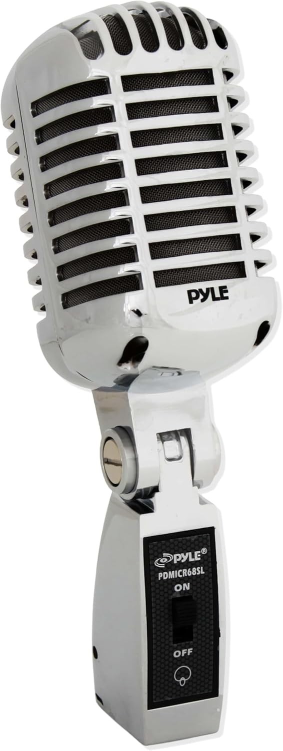 Pyle PDMICR68SL Classic Retro Dynamic Vocal Microphone Unidirectional Cardioid