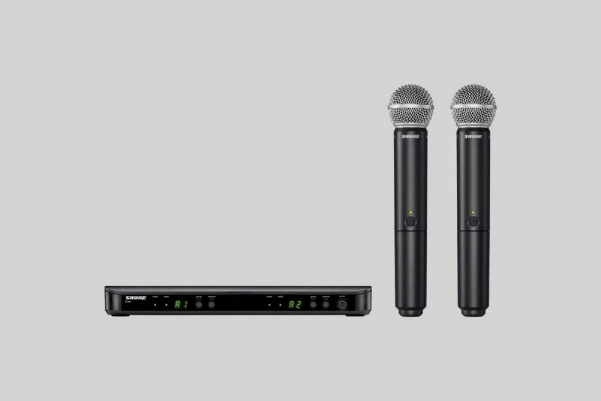 Shure BLX288/SM58-J11 Wireless Dual Vocal System with 2 SM58’s. J11 Band