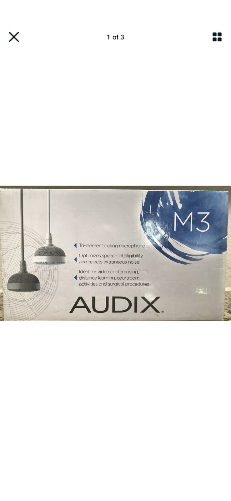 Audix M3 Tri-Element Hanging Ceiling Microphone, White