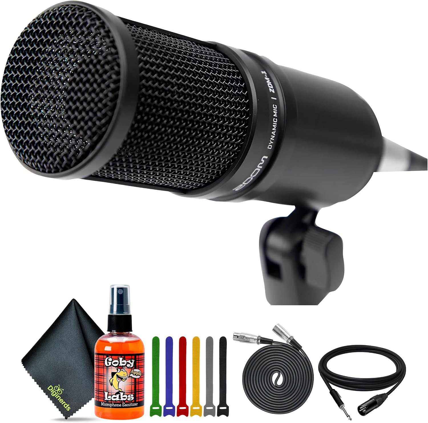 ZDM-1 Dynamic Podcasting Microphone + Wire Straps + XLR to 1/4 10FT + XLR to XLR