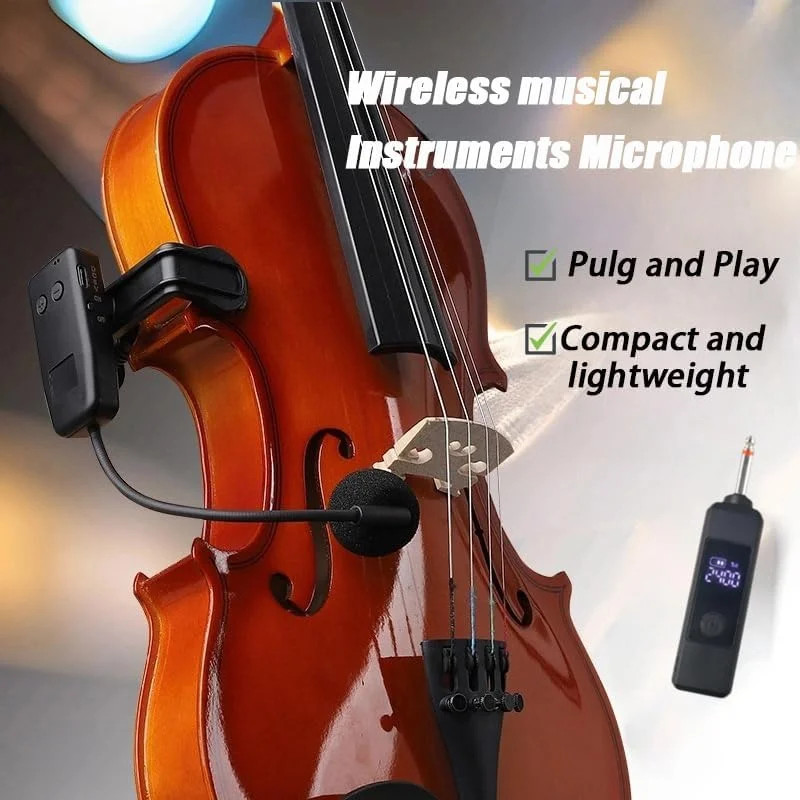 Professional Wireless Violin Microphone, Violin Pickup Clip-on Instrument Mic…