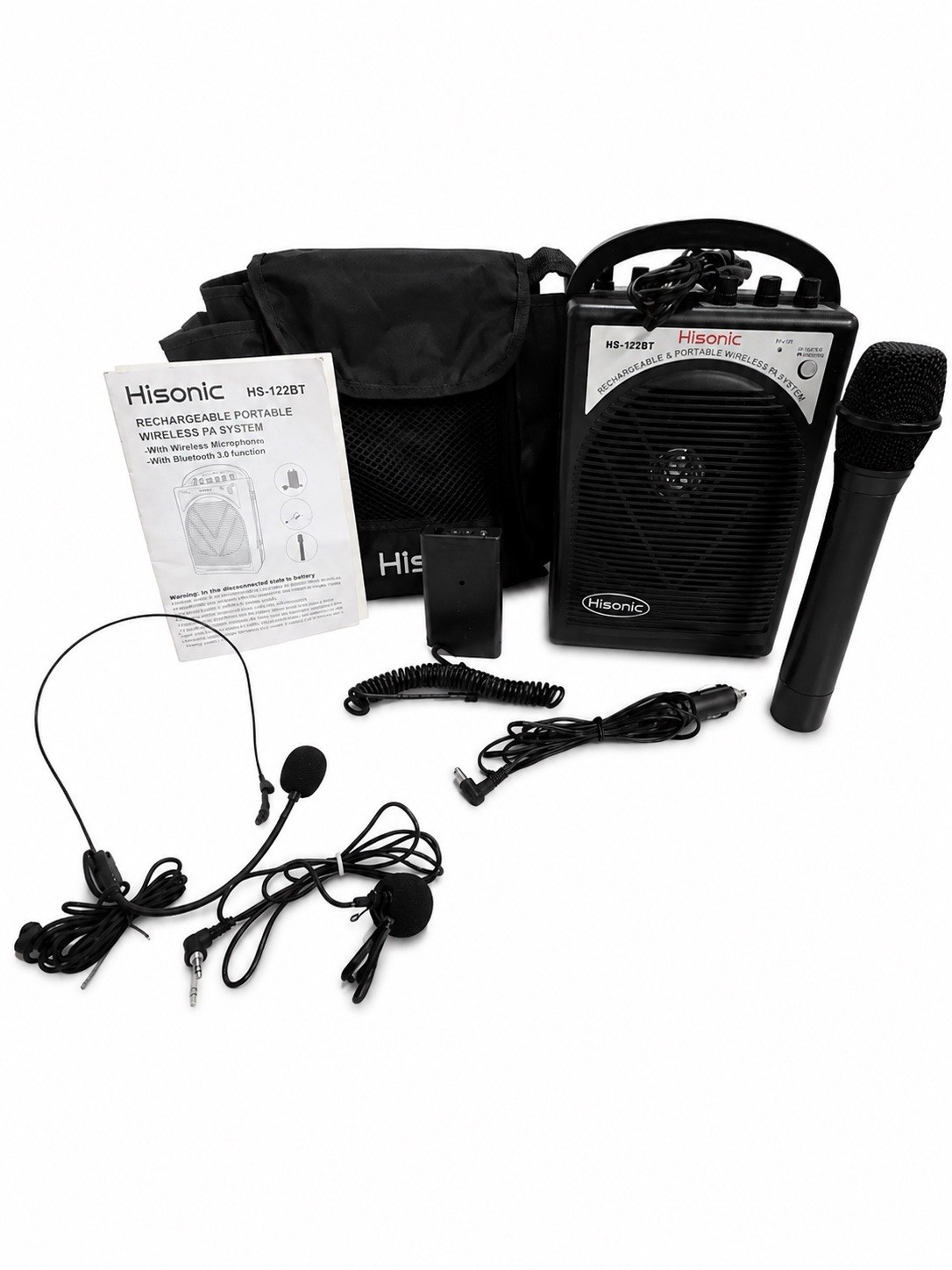 HISONIC HS122BT-HL Portable PA System with Dual Channel Wireless Microphones