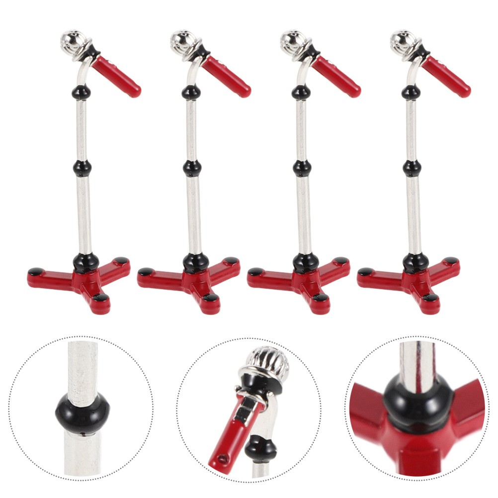 4 Pcs Simulation Props Microphone Mini Model Dollhouse Microphones