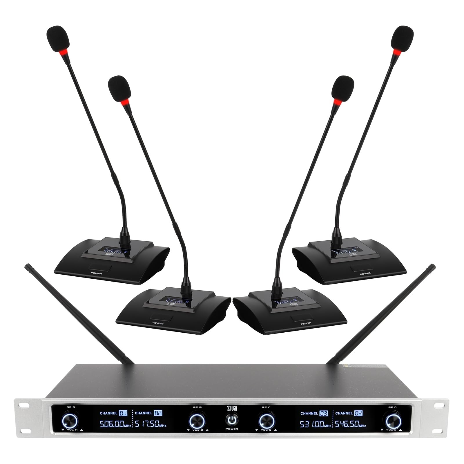 Wireless Quad Microphone System XTUGA Gooseneck