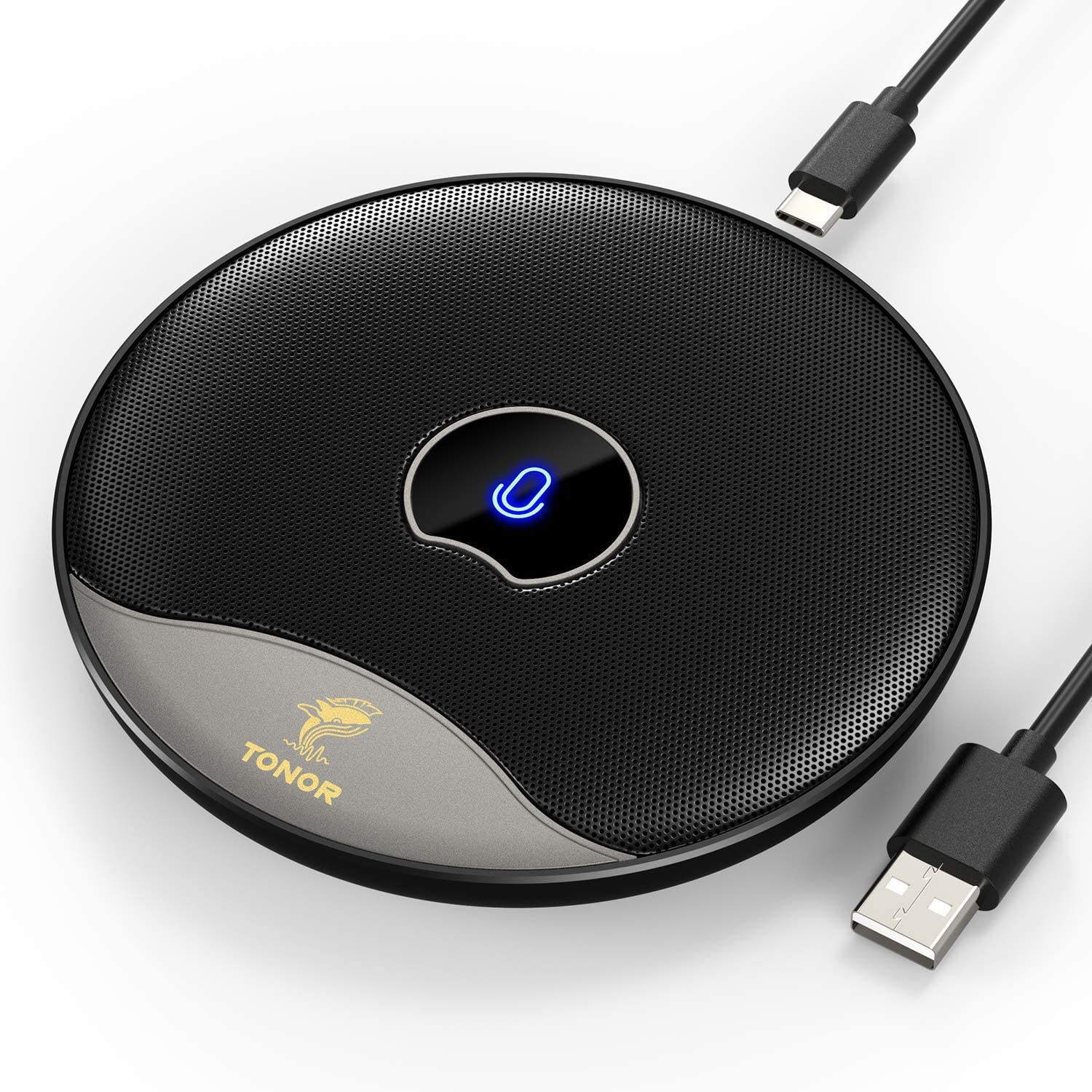 USB Conference Microphone, 360° Omnidirectional PC Computer Condenser Mic with M