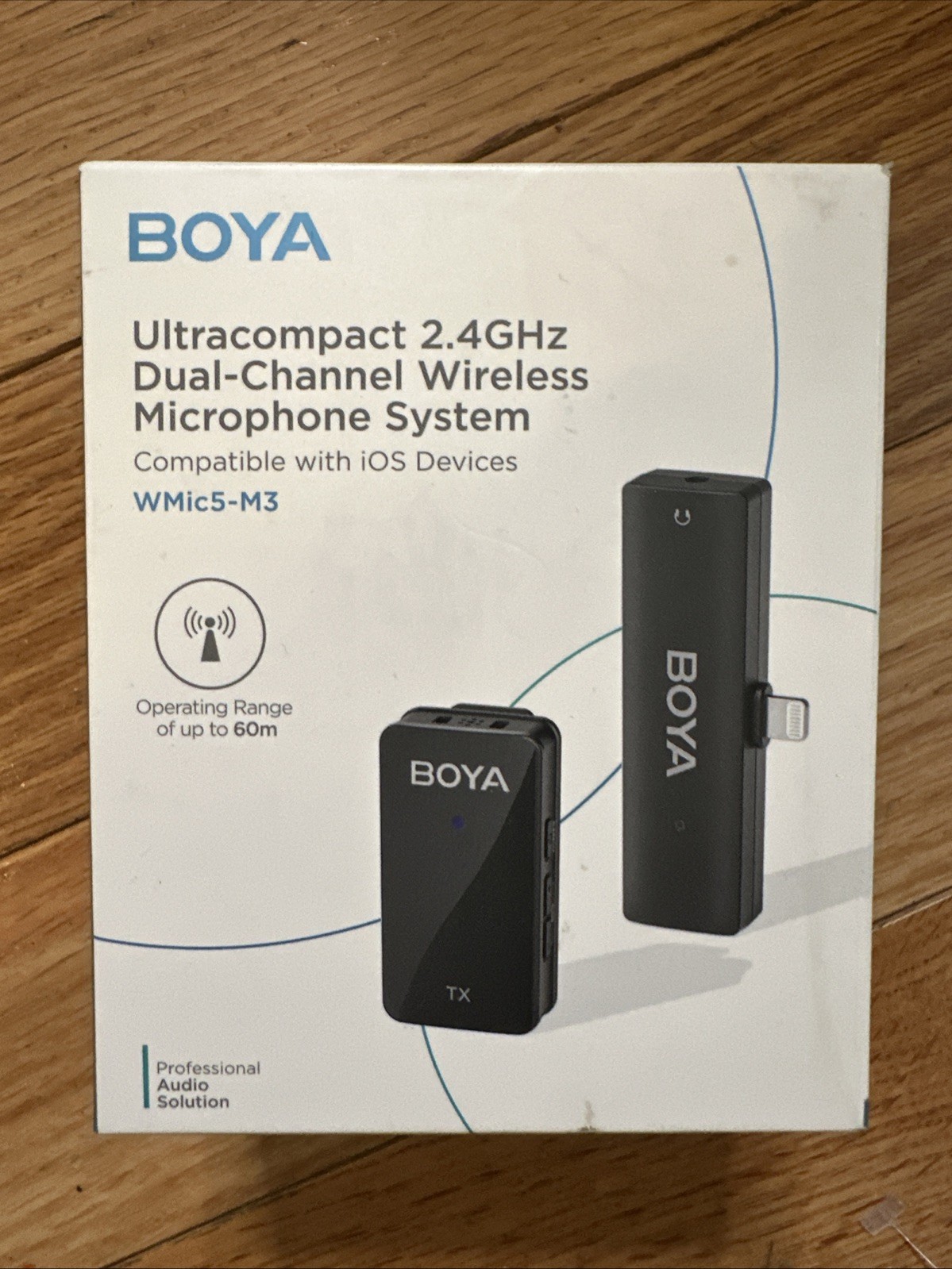 BOYA Wireless Lavalier Microphone System iPhone iPad iOS Clip On Mic BY-WMic5-M3