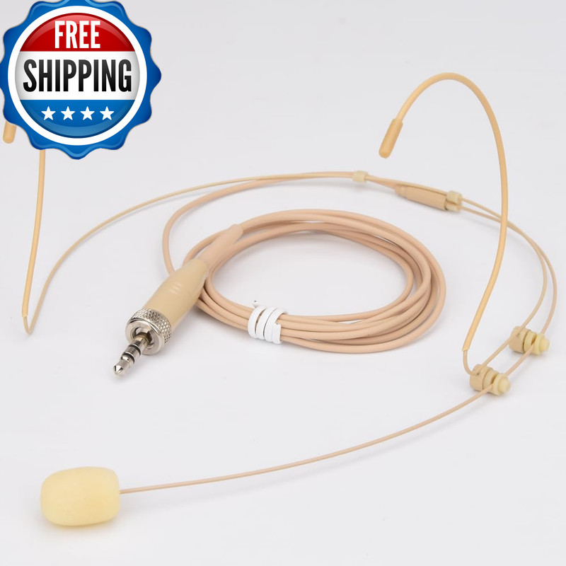 Yxg Headworn Earset Double Over Ear Hanging Mic Beige Profile Light-Weight