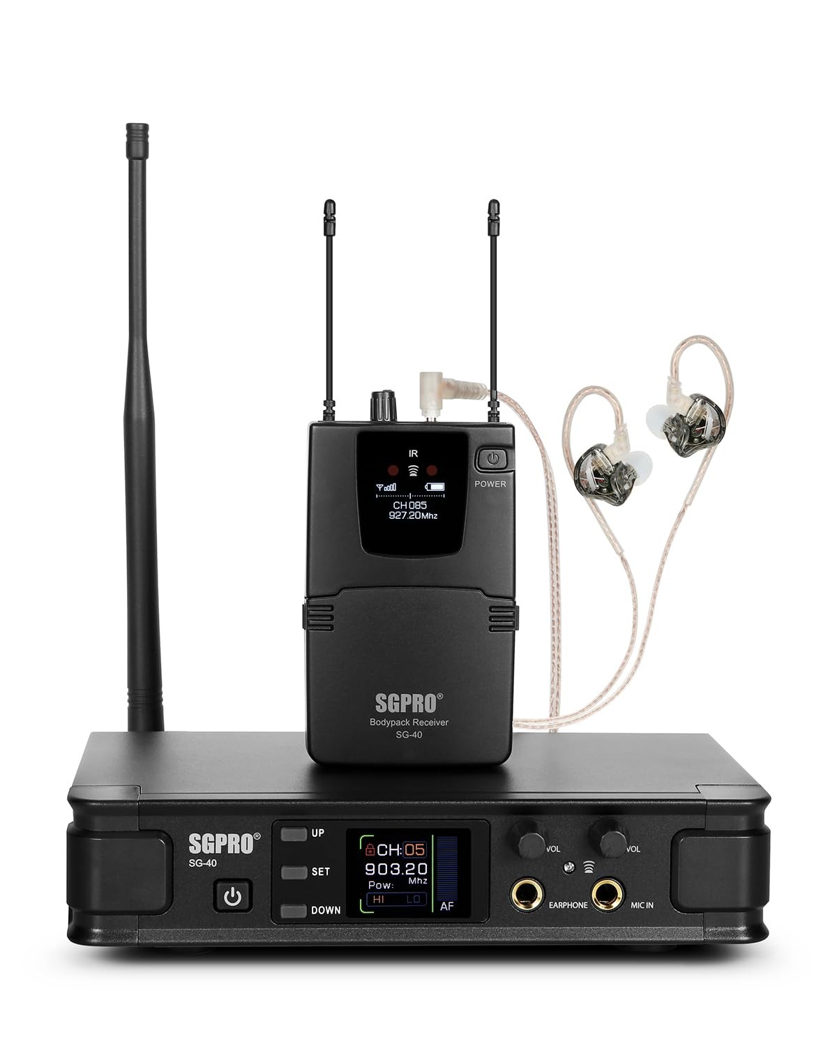 SGPRO Wireless inEar Monitor System, IEM System Mono with Metal Transmitter, …