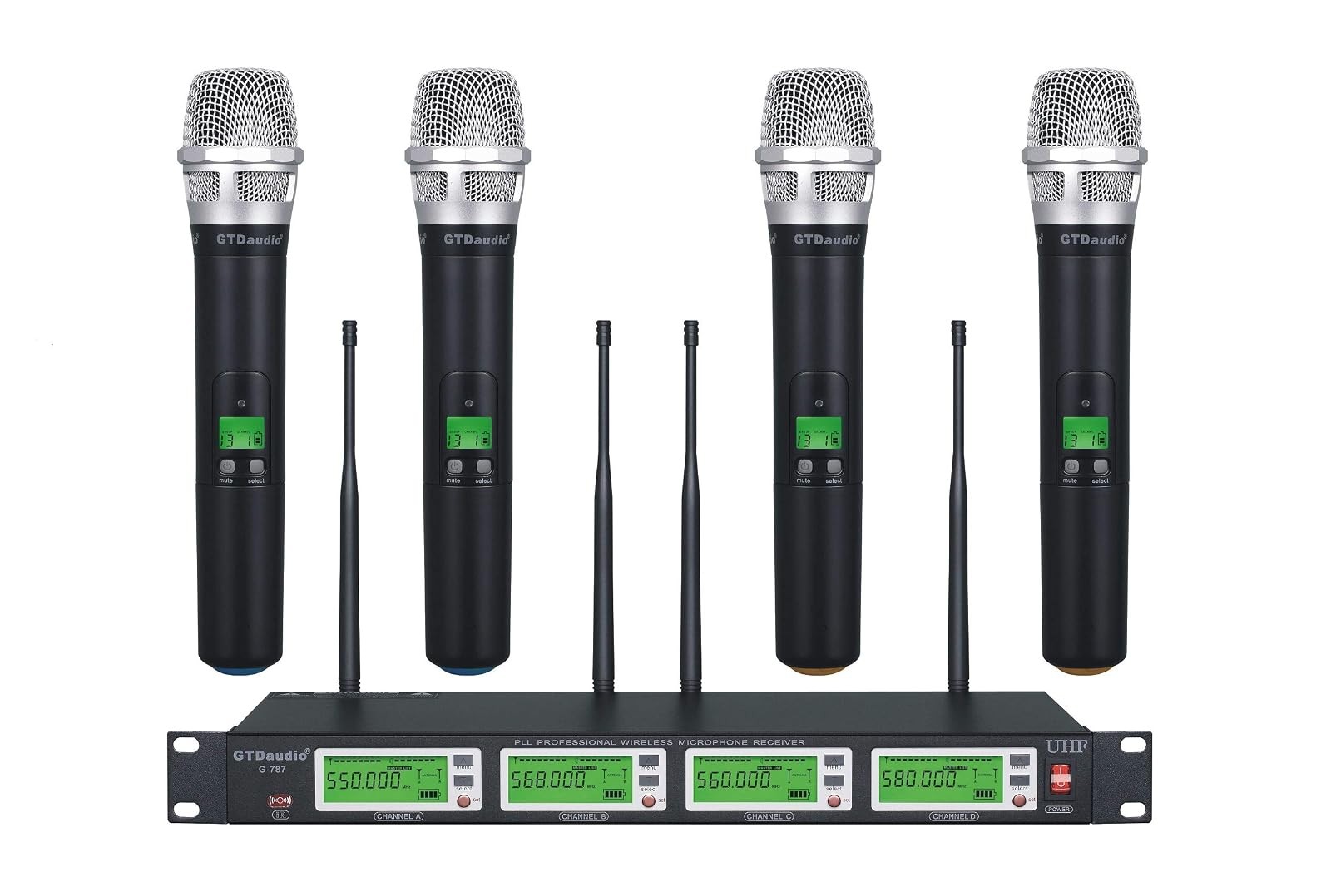GTDaudio UHF Diversity Wireless Mic 4 Handheld 450ft Range