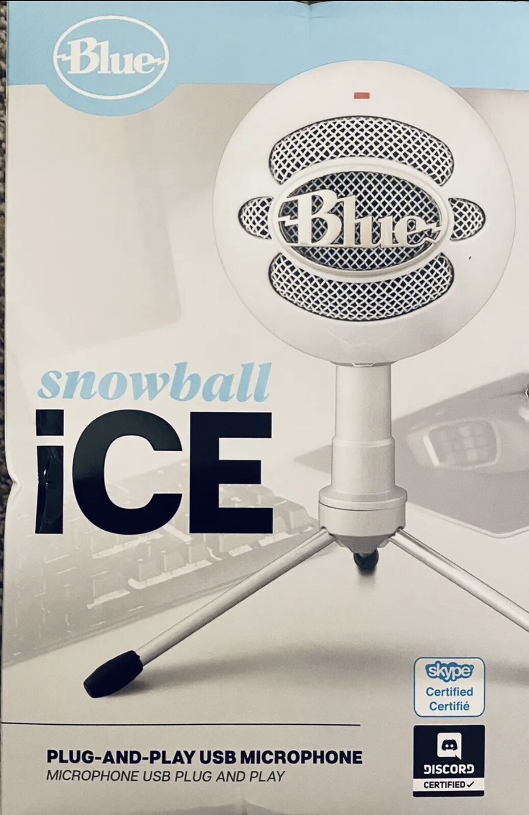 Blue Microphones 988-000071 Snowball iCE Condenser USB Microphone Cardioid White