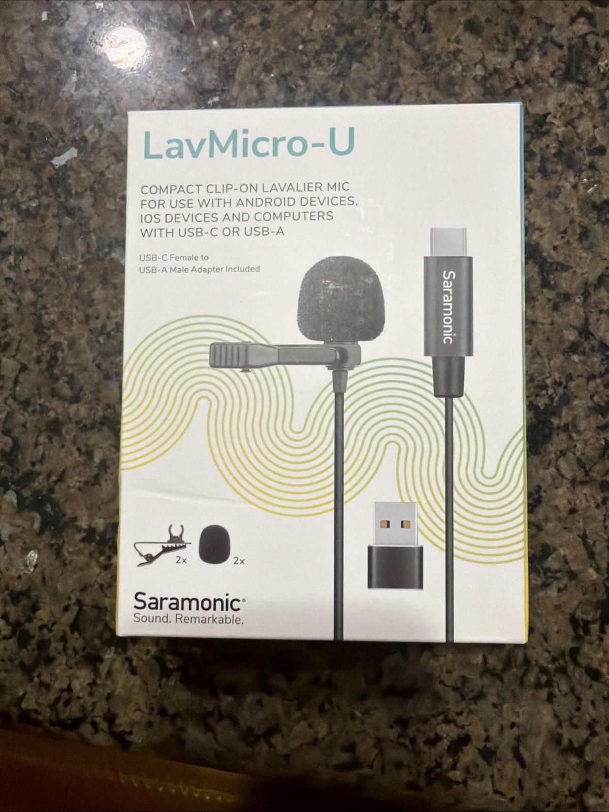 Saramonic LavMicro-U Clip-On Lavalier Mic USB-C w USB-A Adapter Omni