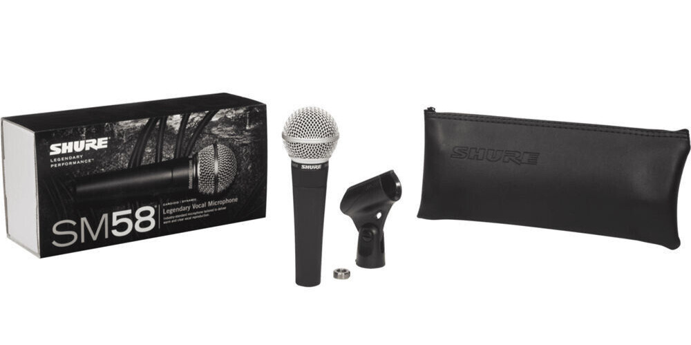 Shure SM58-LC High-Quality Handheld Live Vocal Microphone With Pouch & Mic Clip