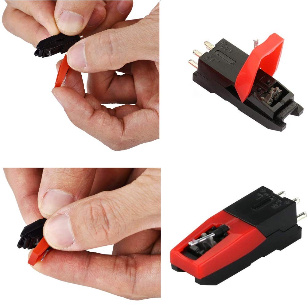4 Pack Ruby Record Player Needle Turntable Stylus Replacement for ION Red