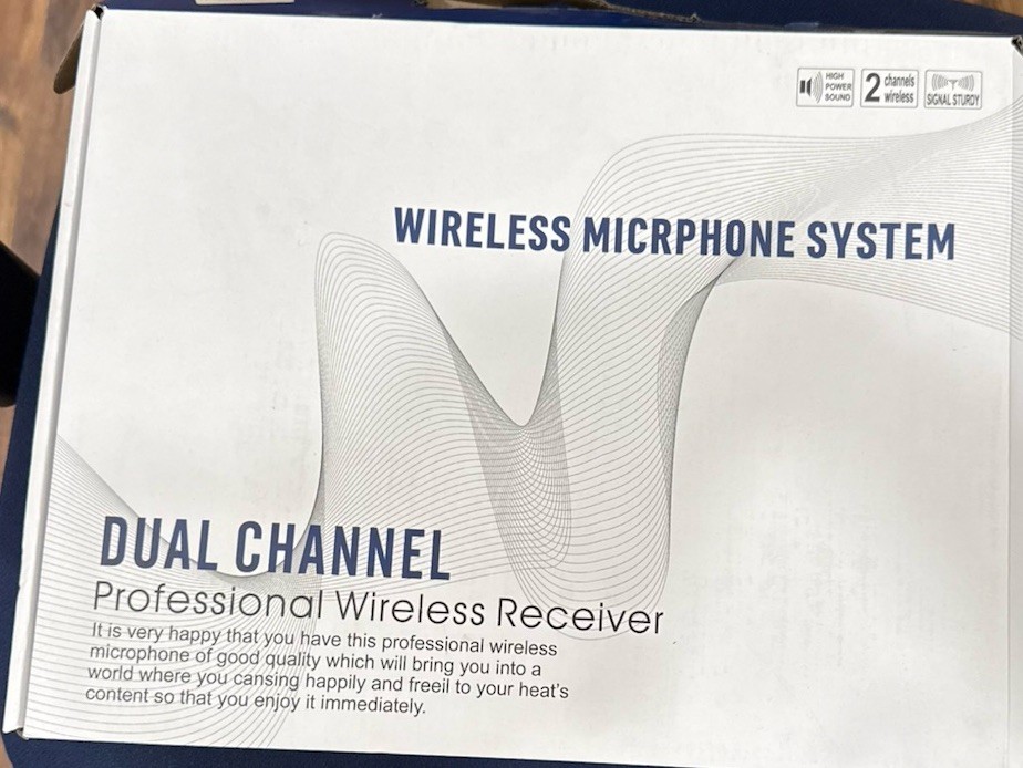 Dual Channel Wireless Microphone System w/ Bodypack Receiver In-Ear Monitor