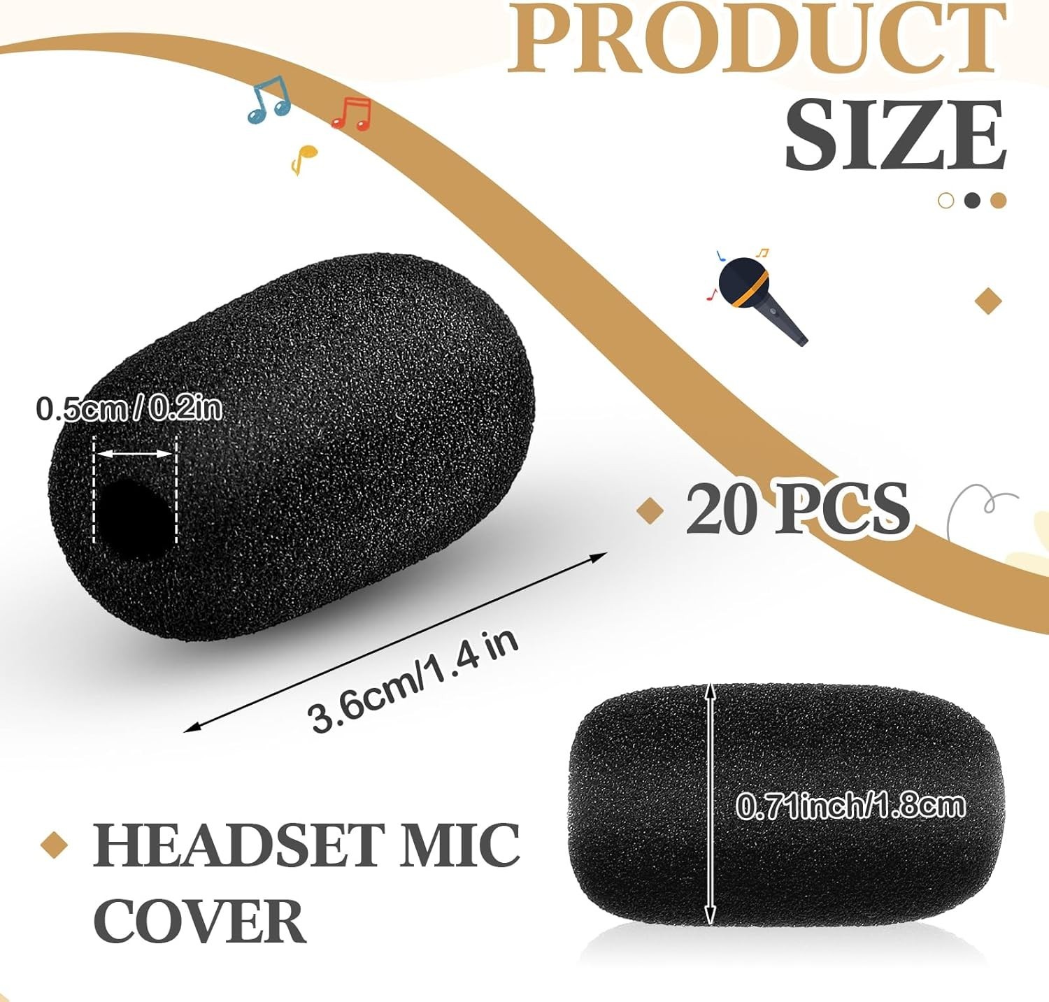 Mini Size Headset Windscreen Microphone Foam Cover Small Lapel Mic Sponge Pop…