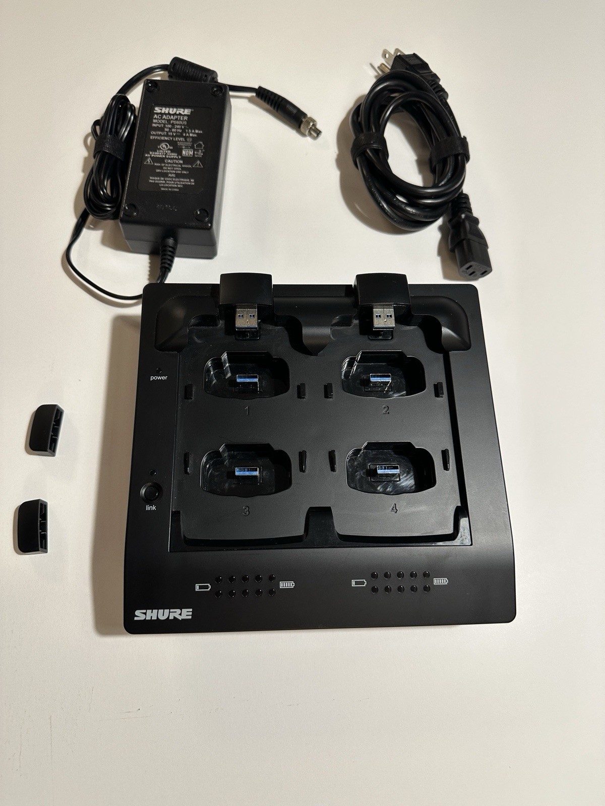 Shure MXWNCS4 4-channel Networked Charging Station , Model MXWNCS4-856c