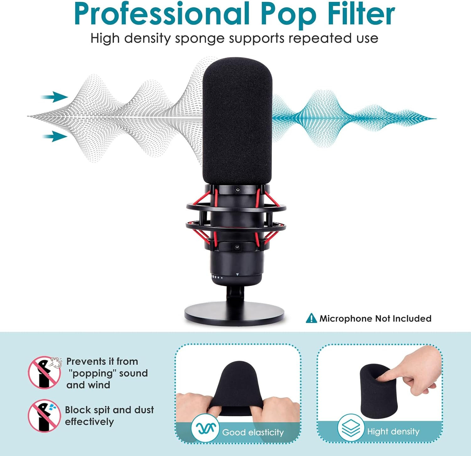 Hyperx Quadcast Mount Adapter with Microphone Covers Foam, Compatible with for H