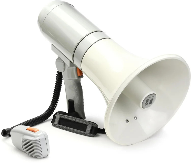 TOA ER-3215 15-watt Megaphone with Microphone – White/Gray