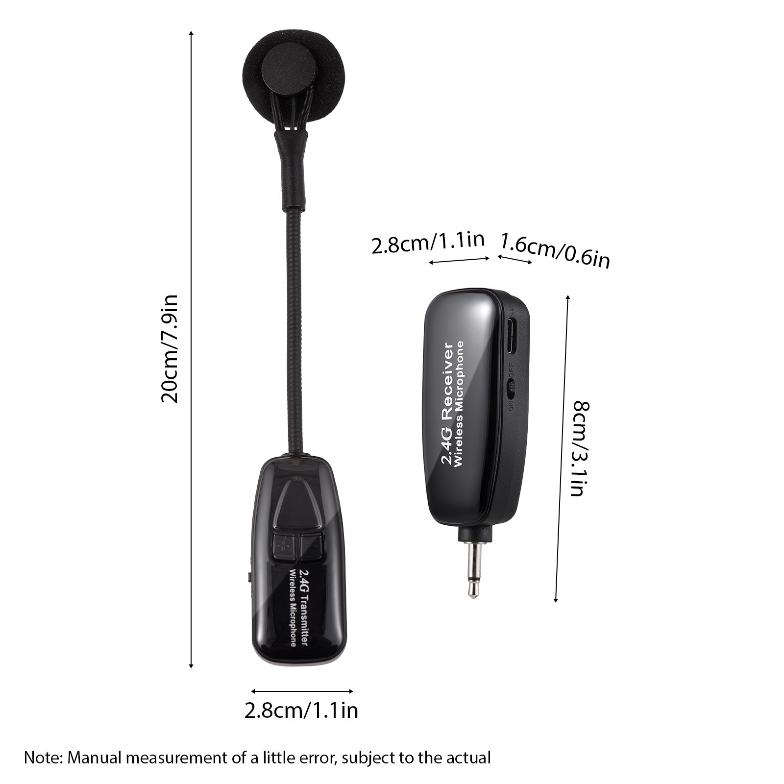 2.4G Wireless Saxophone Microphone + Receiver DSP Noise Reduction G18SKS-T
