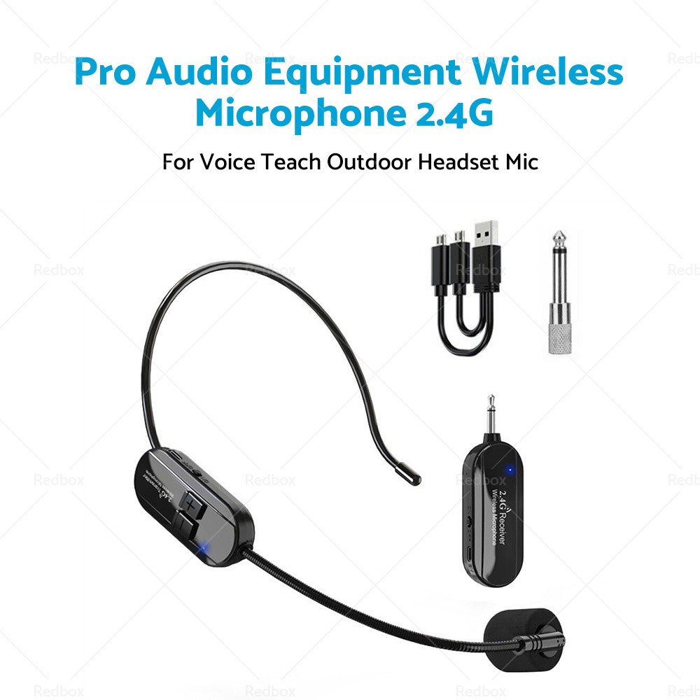 Pro Audio Equipment Wireless Microphone 2.4G For Voice Teach Outdoor Headset Mic