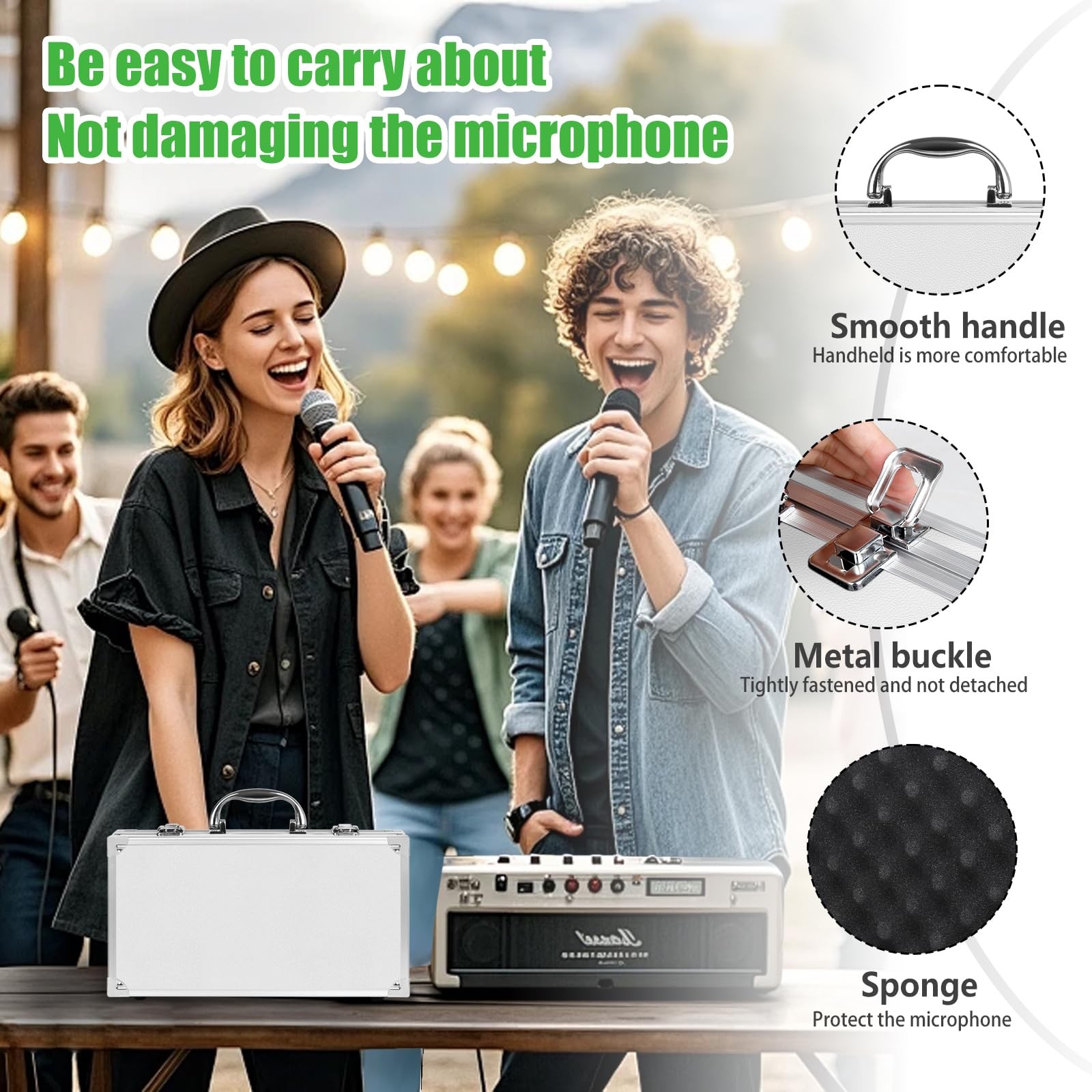 Professional Microphone Case, Hard Shell Carrying Case for 2 Wireless Mics, A…