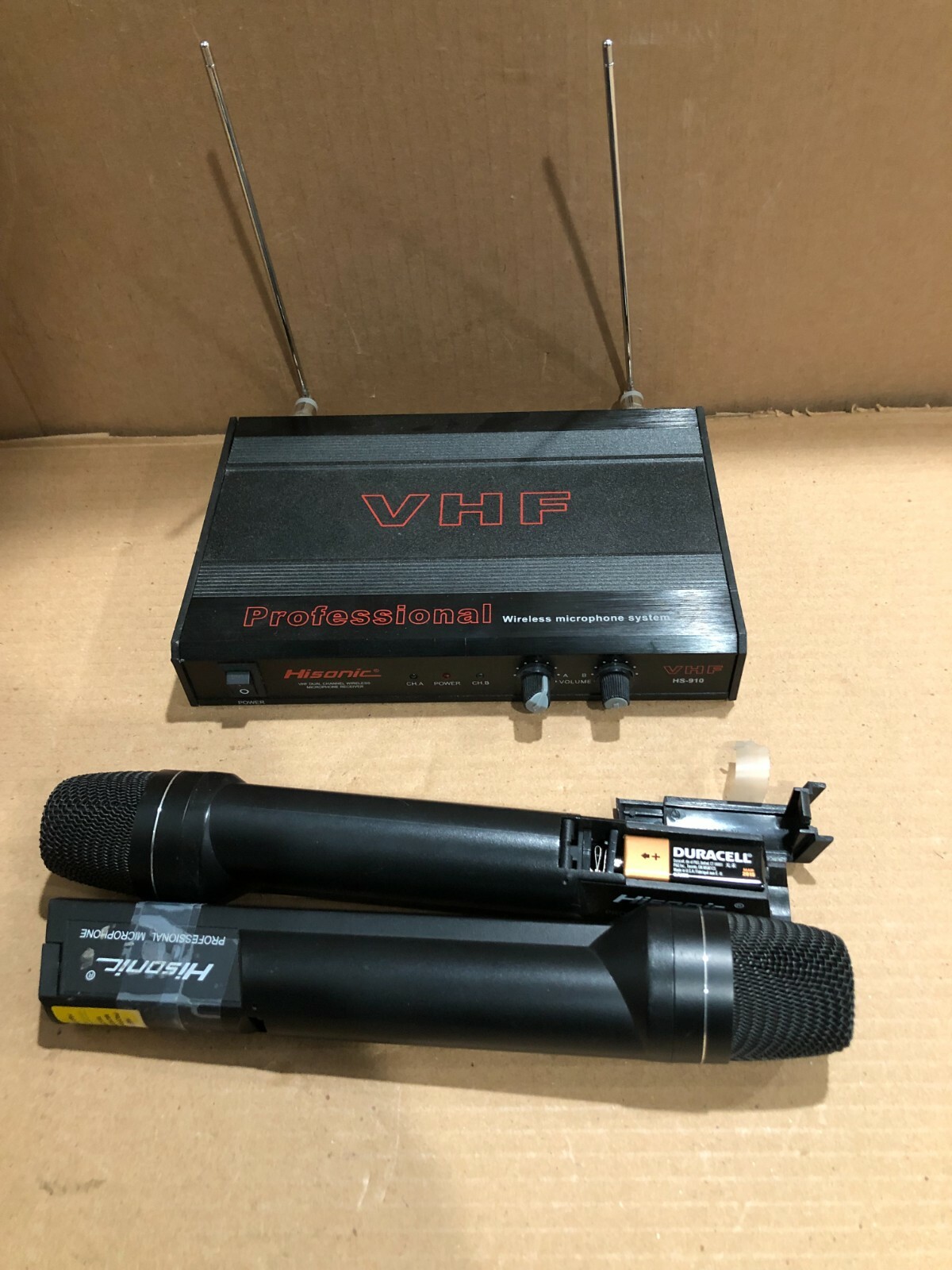 HISONIC VHFHS-910-DUAL CHANNEL WIRELESS MICROPHONE RECEIVER FREE SHIPPING