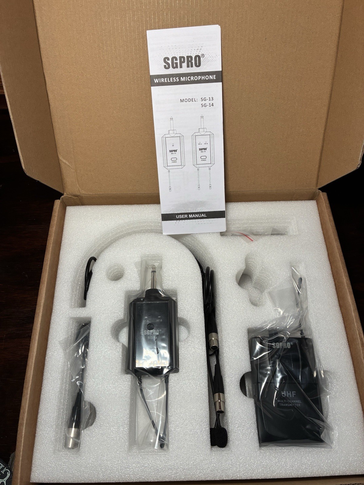 SGPRO SG-14BB Dual Wireless Head-Worn Microphone Set Public Speaking Performance