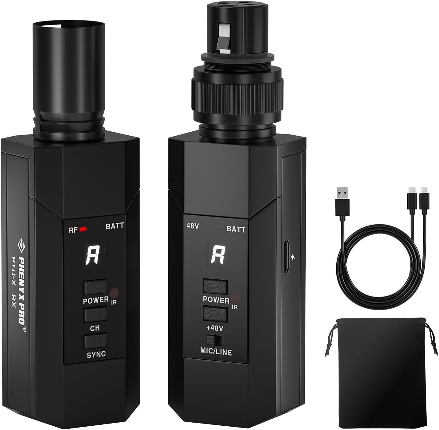 Plug-On XLR Wireless Transmitter Receiver System, Wired-To-Wireless Microphone S