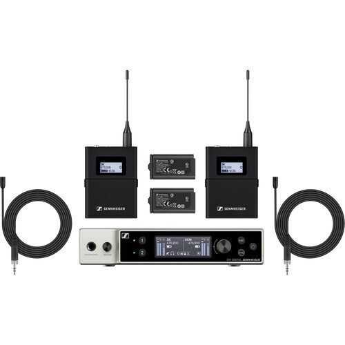 Sennheiser EW-DX MKE 2 SET 2-Channel Digital Wireless System with Two Bodypacks