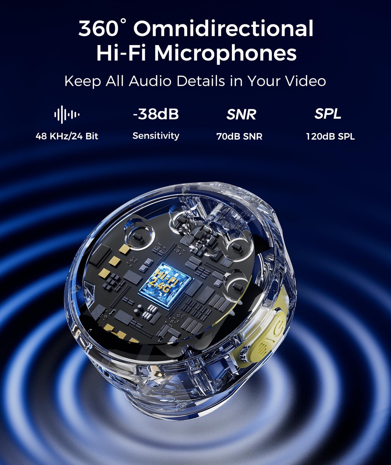 Wireless Lavalier Microphone for iPhone & Android Phones, Noise Reduction & H…