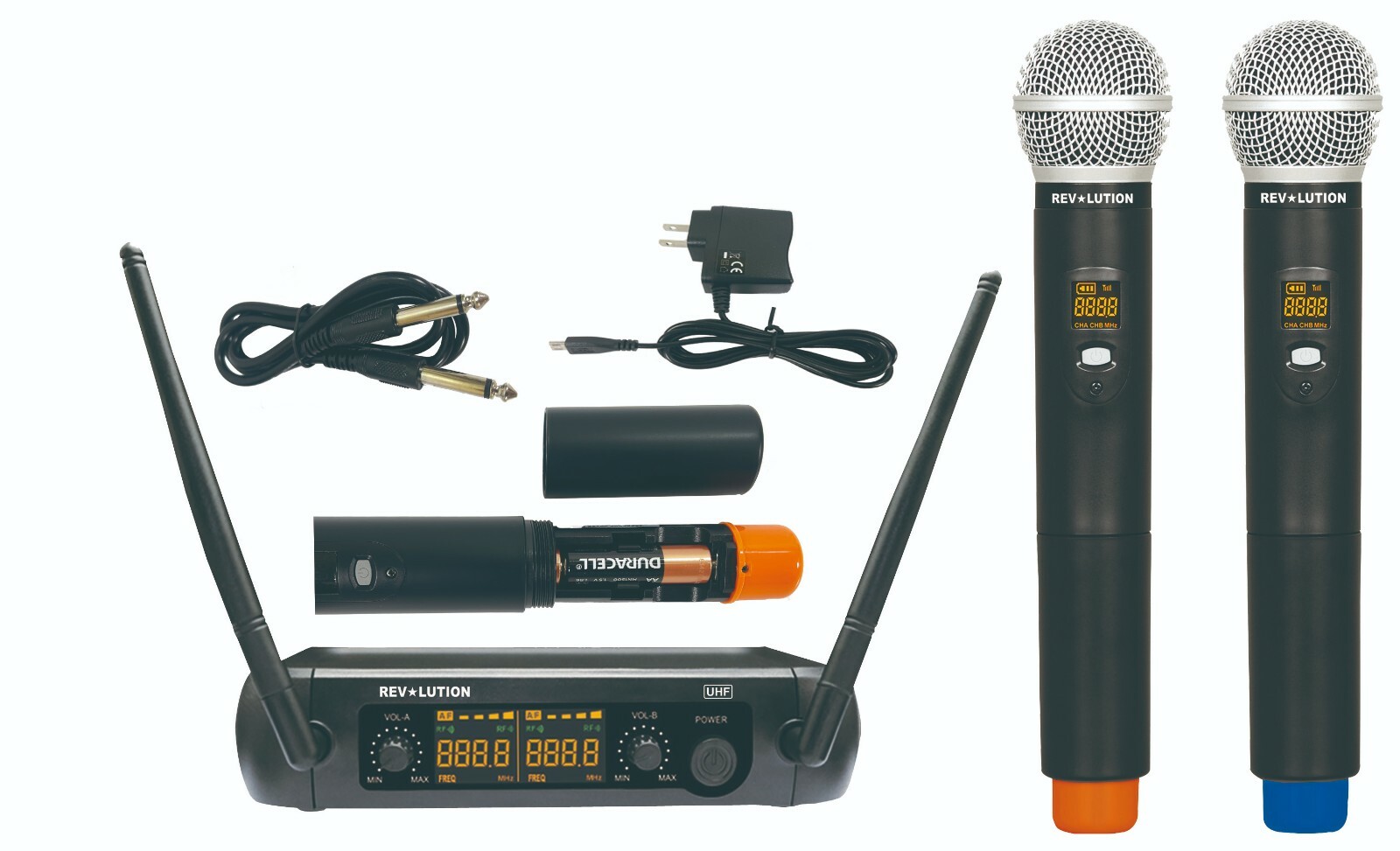 REV 16 Channels UHF Wireless Microphone, Use for Family Party,Church, Karaoke