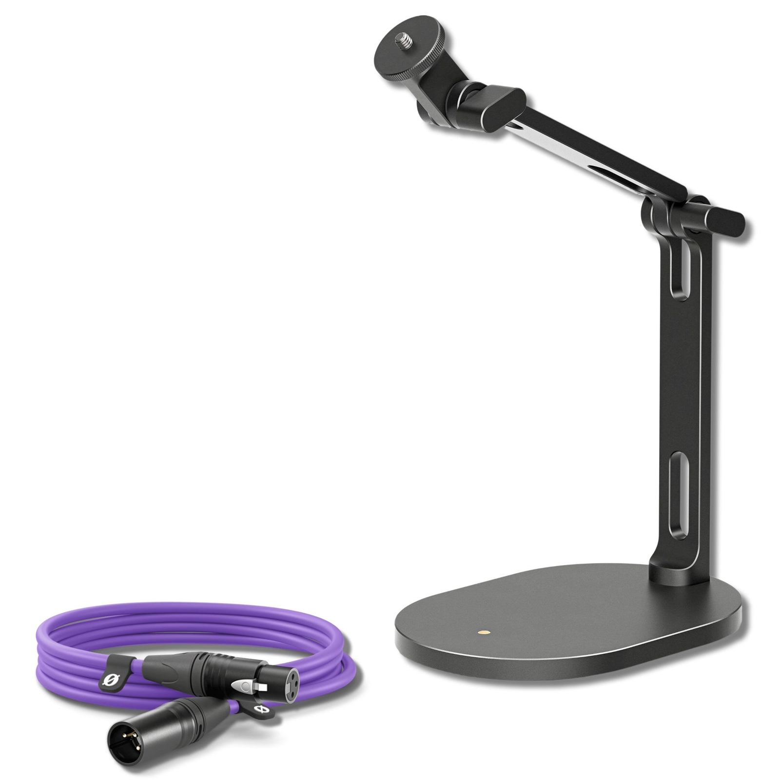 Rode DS2 Desktop Studio Arm for Microphones with Rode XLR Cable (10′ Purple)
