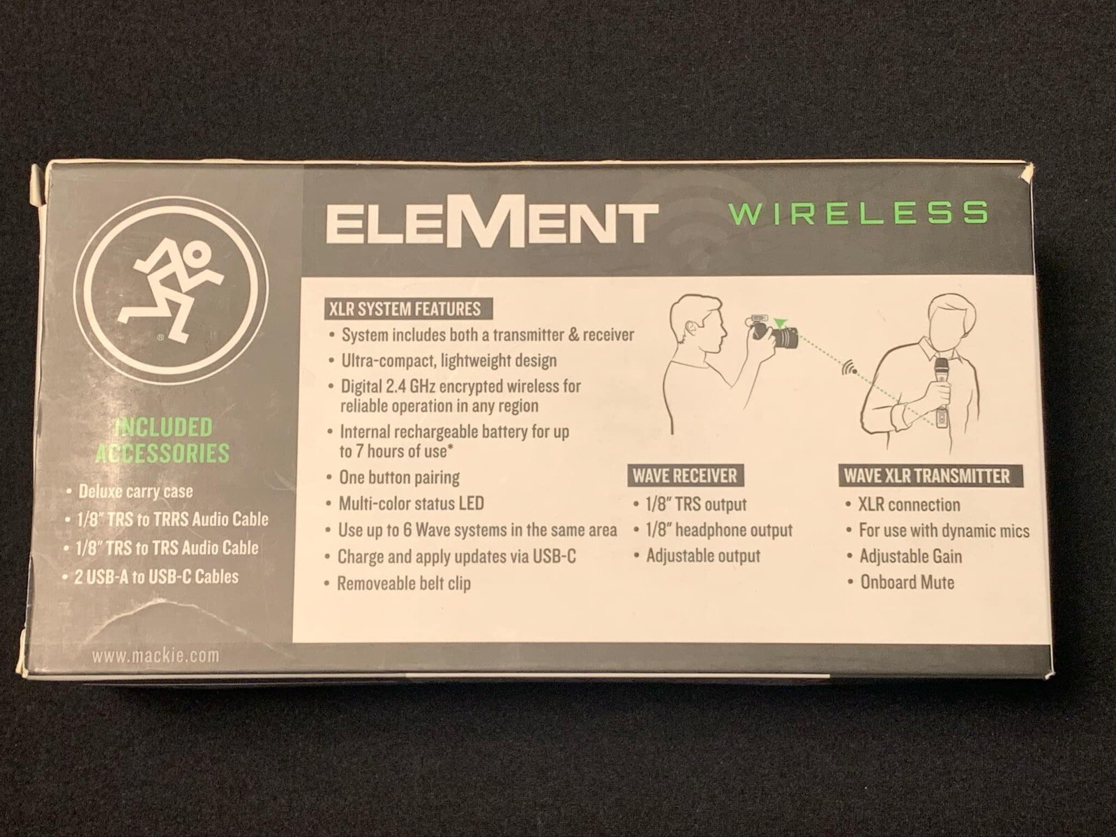 Mackie EleMent Wave XLR Wireless Handheld Microphone System – Black