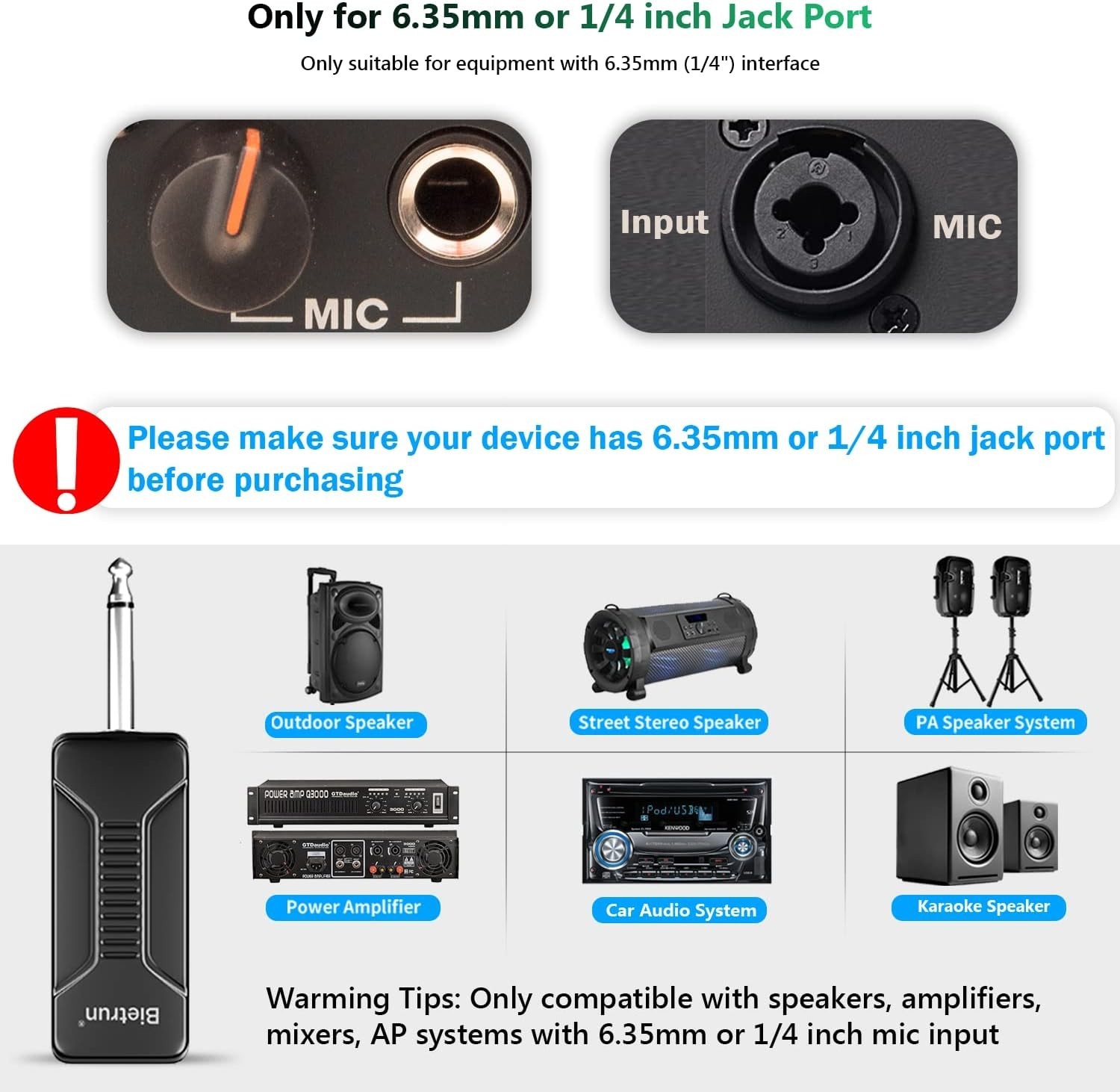 Dynamic UHF Wireless Microphone with 160ft Range – Perfect for Karaoke & Events
