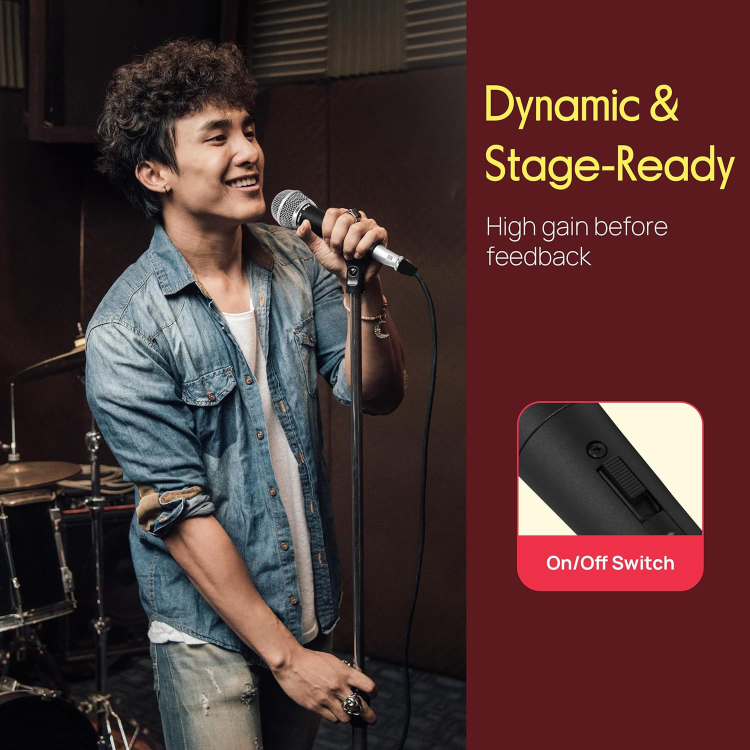 Pyle Professional Dynamic Vocal Microphone – Moving Coil Dynamic Cardioid Unidir
