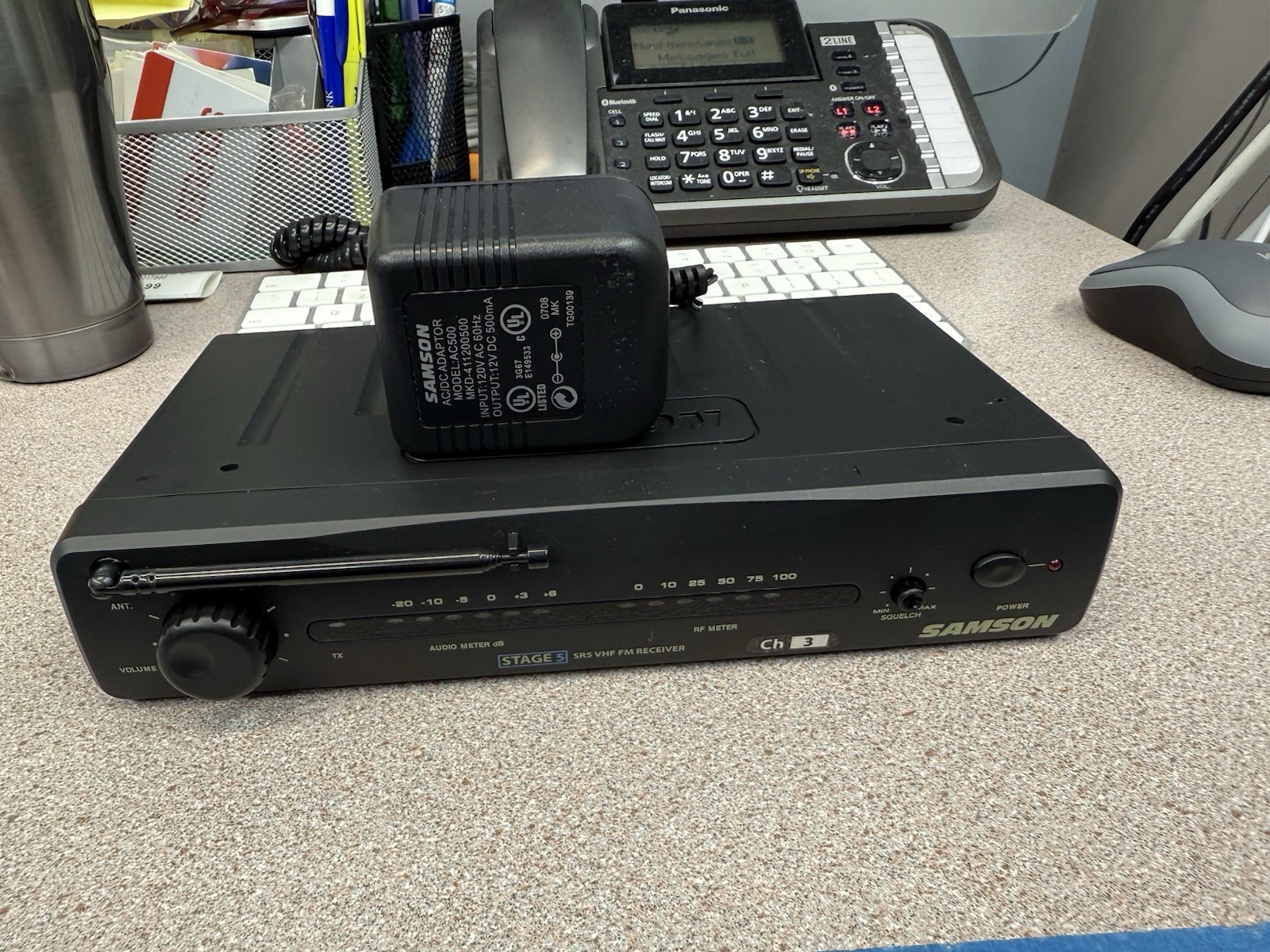 Samson SR5 STAGE 5H CH6 Wireless Microphone Receiver + Power Adapter – No Mic