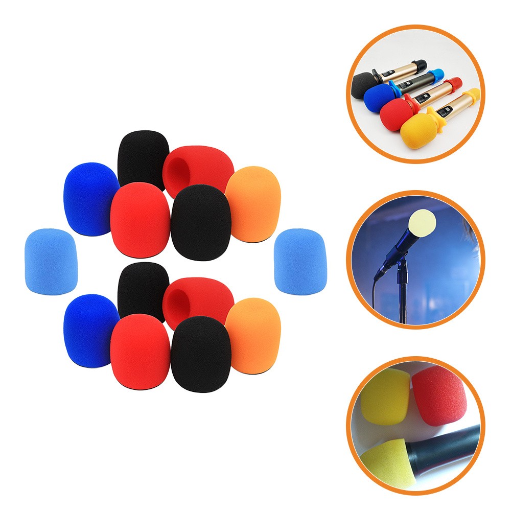 15 Pcs Microphone Covers Mic Covers Foams Microphone Protectors(Random color)