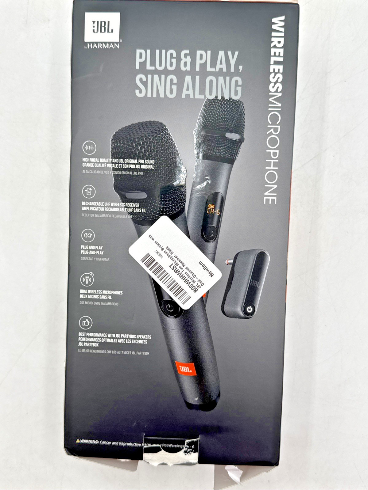 JBL Wireless Two Microphone System With Dual-channel Receiver-Black