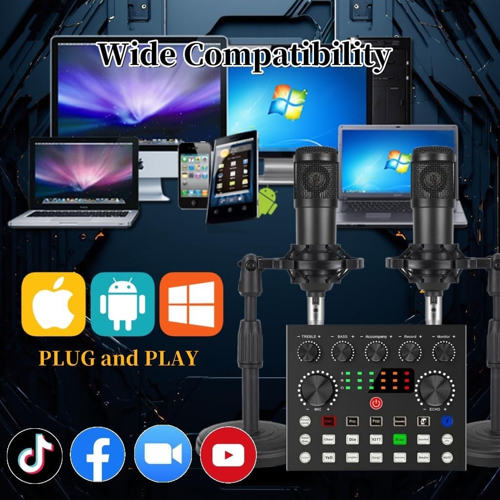 V8s for 2, V8s Voice Changer with BM-800 Podcast Microphone Bundle – Studio C…