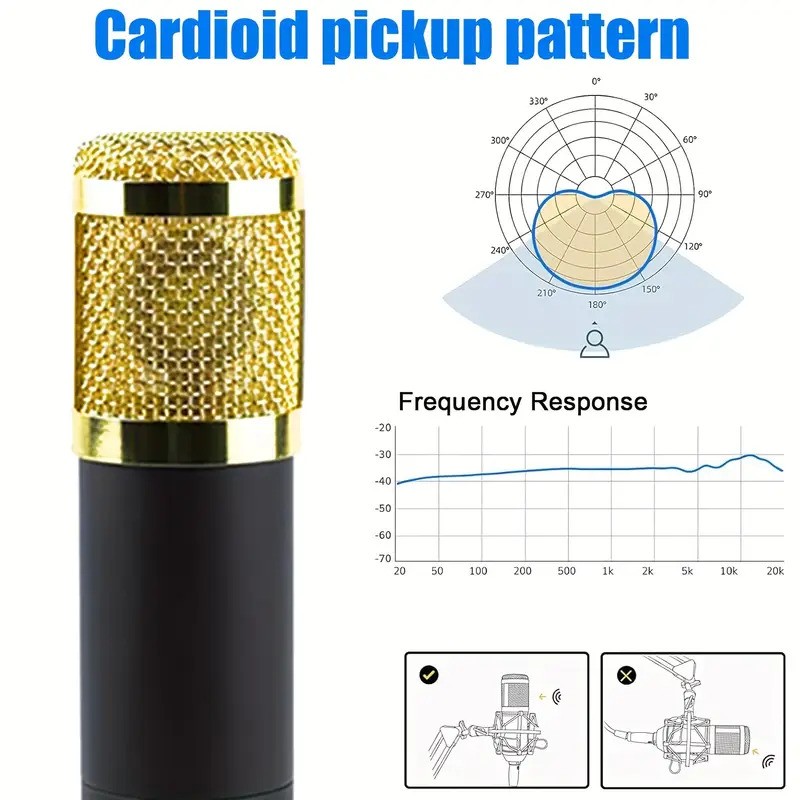 Condenser Microphone Voice Changer Kit Complete Set For Podcast Studio Recording