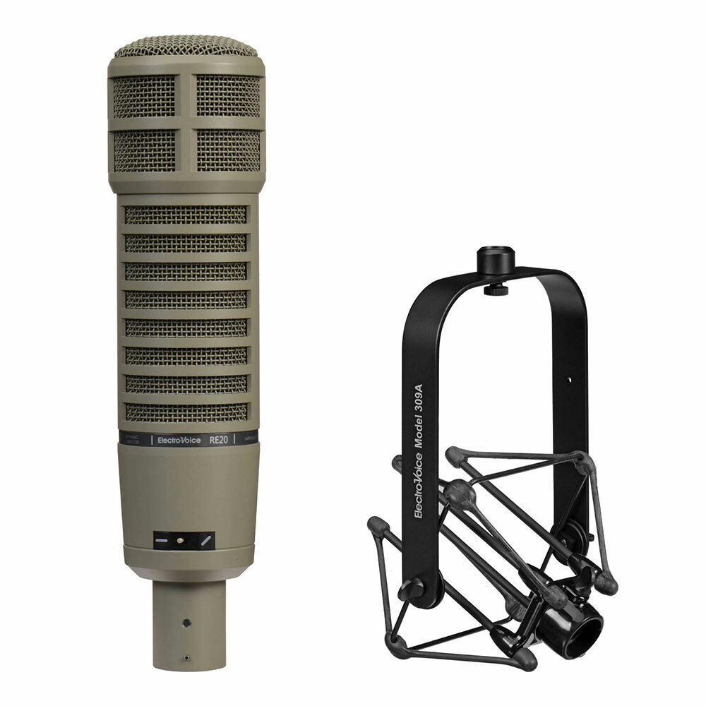 Electro-Voice RE20 Broadcast Announcer Mic w/ Electro-Voice 309A Shockmount