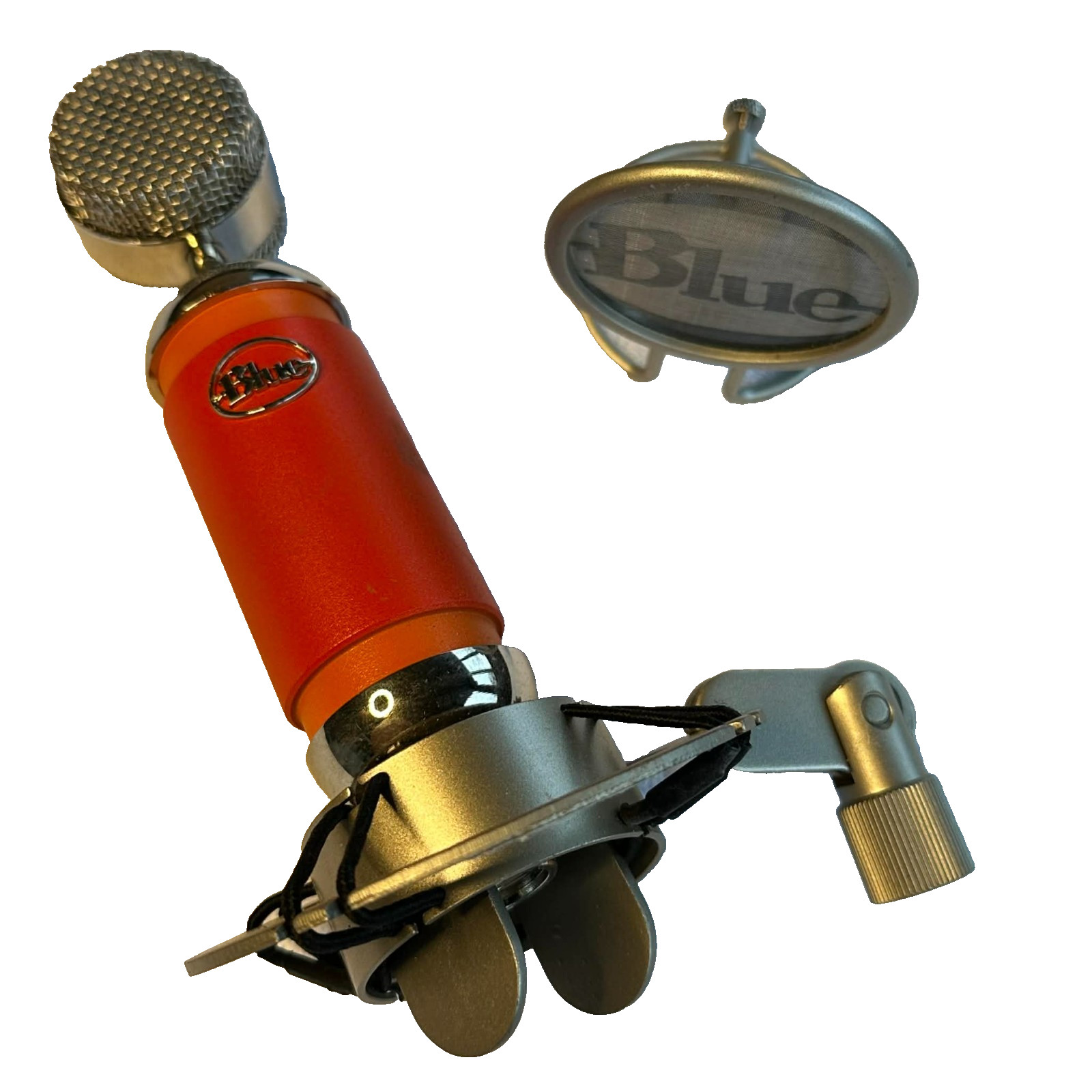 Blue Microphone Spark Orange Capacitor Mic shock Mount Pop Screen Tested WORKS